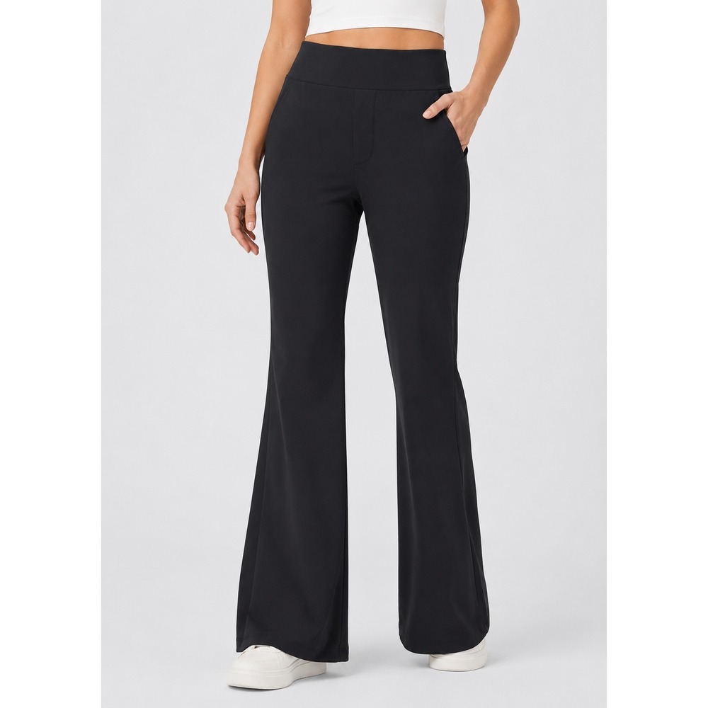 NWT Halara DayStretch Work Flare Pants Women's L Regular Black Pull On Stretch